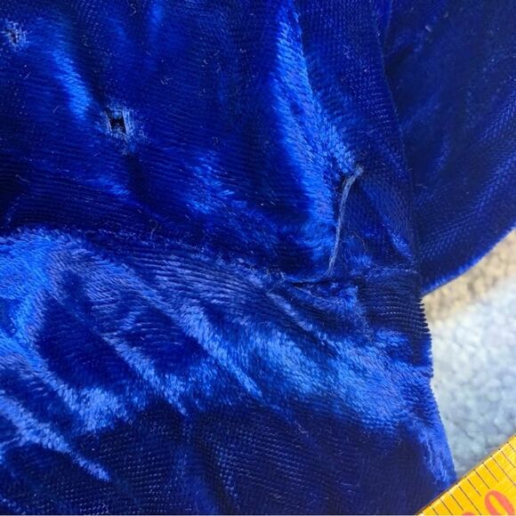 Vintage Gloria Swanson by Forever Young Blue Velvet Button Up Coat - Picture 13 of 13